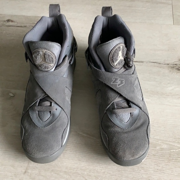 Nike air JORDAN 8 retro gray suede shoes‎ sneakers - Picture 6 of 16